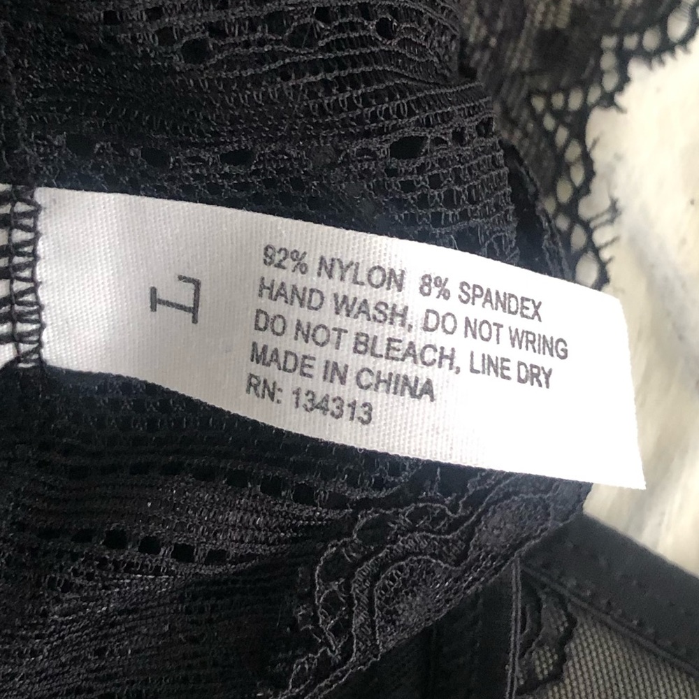New Leto Collection Patterned Lace Keyhole Bralette Large - Picture 10 of 11
